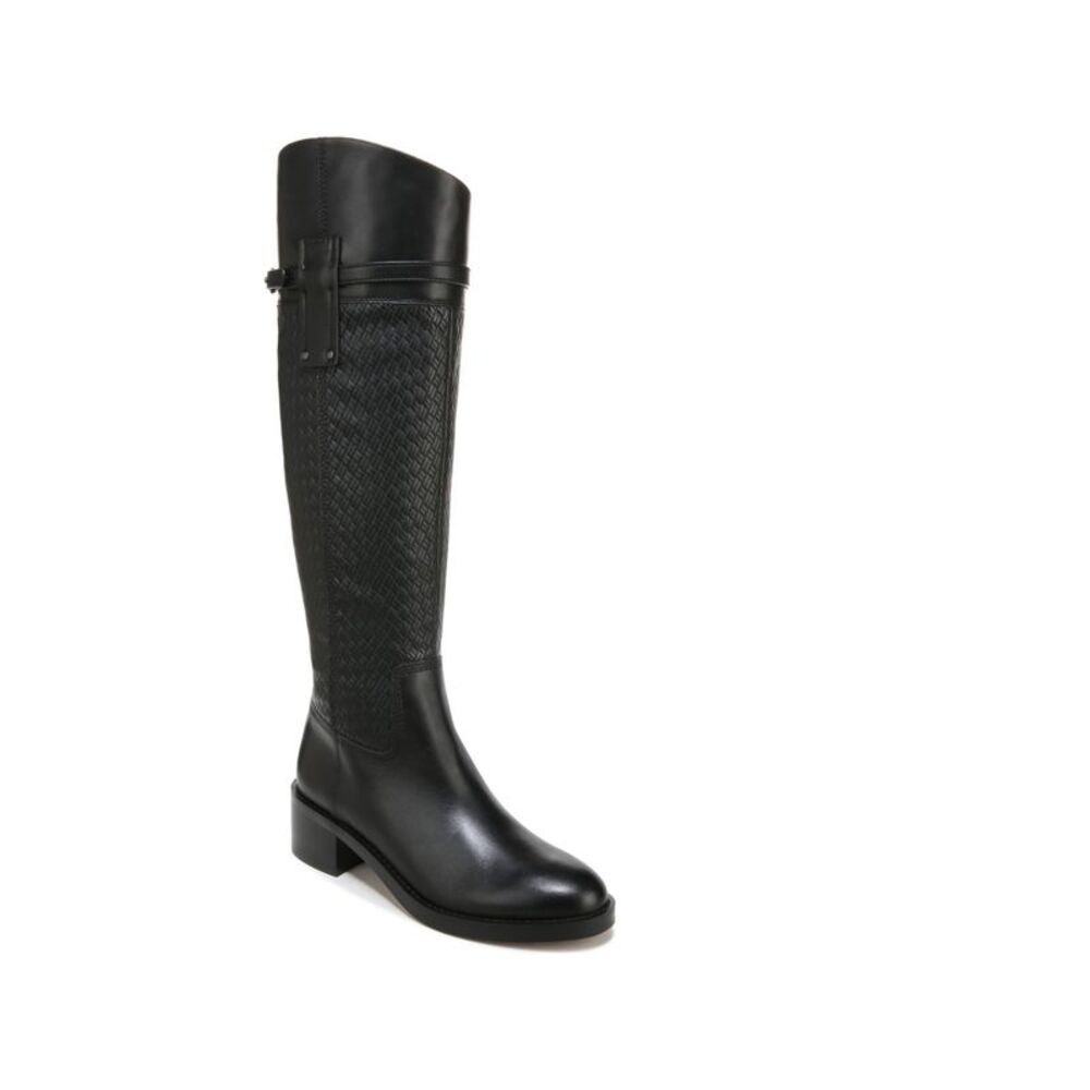 FRANCO SARTO Womens Black Wide Calf Colt Almond Boots Shoes 8.5 M WC